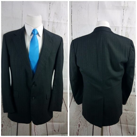 Botany 500 Couture 41R Charcoal Striped 2pc Suit - Picture 6 of 15